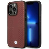 Etui i futerały do telefonów - Etui na telefon BMW BMHMP14L22RFGR do Apple iPhone 14 Pro 6,1" burgundowy/burgundy Leather Diamond Pattern MagSafe - miniaturka - grafika 1