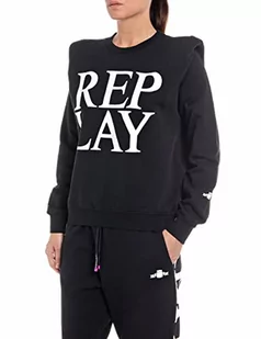 Replay Bluza damska, 098 BLACK, L - Bluzy damskie - miniaturka - grafika 1