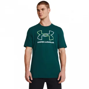 Męski t-shirt z nadrukiem Under Armour UA Foundation Short Sleeve - zielony - UNDER ARMOUR - Koszulki sportowe męskie - miniaturka - grafika 1