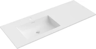 Mexen Otis umywalka wpuszczana w blat lewa 121 x 46,5 cm, biała mat - 25181201L - Umywalki - miniaturka - grafika 1
