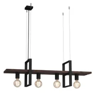 Lampy sufitowe - Luminex Shelf 426 lampa wisząca zwis 4x60W E27 czarna/drewniana - miniaturka - grafika 1