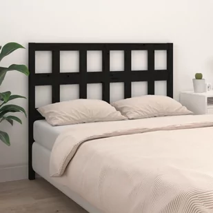 Lumarko Wezgłowie łóżka, czarne, 165,5x4x100 cm, lite drewno sosnowe - Inne meble do sypialni - miniaturka - grafika 1