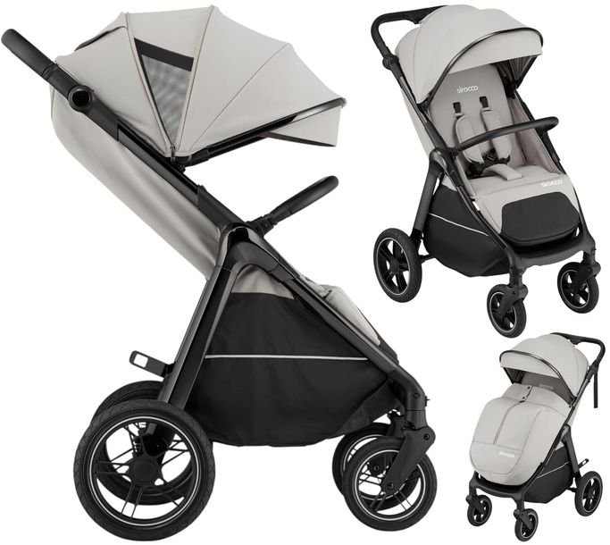 Wózek spacerowy Spacerówka SIROCCO duże koła 28cm Amortyzacja do 22kg