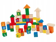 Klocki - Playtive Zestaw Klocków Drewnianych 58 el. KLOCKI KONSTRUKCYJNE KREATYWNE - miniaturka - grafika 1