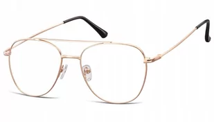 Sunoptic Oprawki okulary Pilotki zerówki korekcyjne 922 złote - Okulary korekcyjne, oprawki, szkła - miniaturka - grafika 1