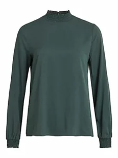 Vila Damska bluzka Vidania Smock L/S Top/Su-Noos, Darkest Spruce, 36 PL - Bluzki damskie - miniaturka - grafika 1