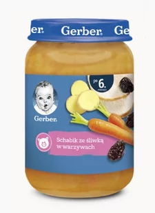 Gerber Tradycyjny schabik ze śliwką w warzywach po 6 miesiącu - 190 g - Dania dla dzieci - miniaturka - grafika 1