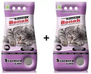 SUPER BENEK - ZESTAW Żwirek bentonitowy zbrylający koi nerwy lawenda Standard Line 2 X 10l - Żwirek dla kotów - miniaturka - grafika 1
