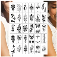 Zabawki kreatywne - TATUAŻE ZMYWALNE DLA DZIECI ŁAPACZ SNÓW MOTYL KWIAT RÓŻA MIX 30 WZORÓW - miniaturka - grafika 1