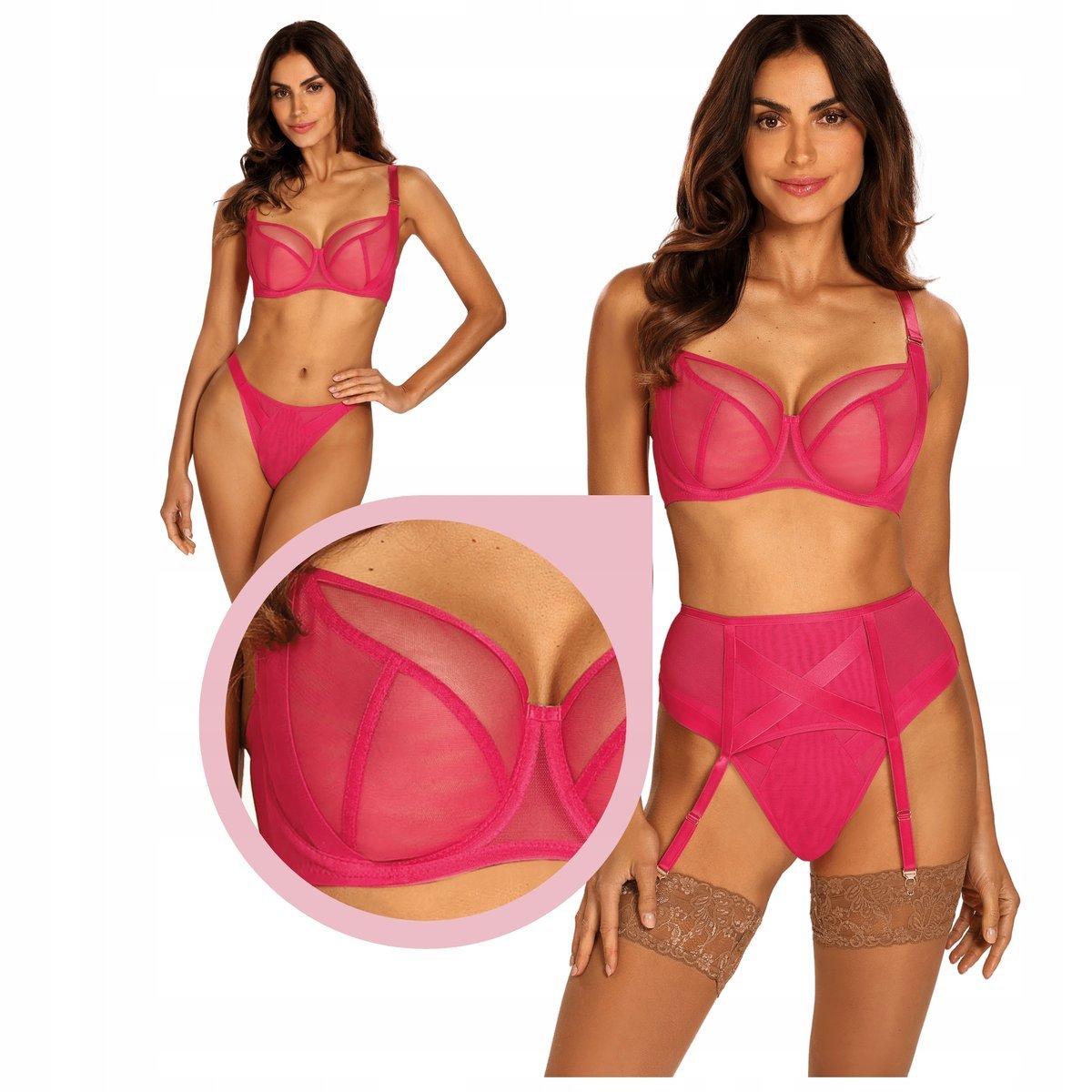 Biustonosz Ewa Bień PRYMA B161 różowy miękki stanik soft - 75E