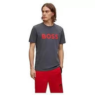 Koszulki męskie - BOSS Pomarańczowy t-shirt męski Thinking, Dark Grey22., XS - miniaturka - grafika 1