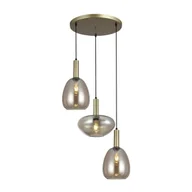Lampy sufitowe - Szklana lampa wisząca Gater PND-23541-3-GD-CH do salonu nad stół złota - miniaturka - grafika 1