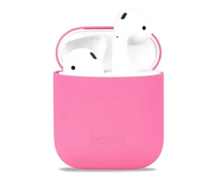 Holdit Silicone Case AirPods 1&2 Bright Pink - Akcesoria do słuchawek - miniaturka - grafika 1