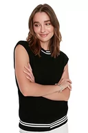 Bluzy damskie - TRENDYOL Damska bluza Triko Süveter z kolorową bluzą, czarna, M, czarny, M - miniaturka - grafika 1