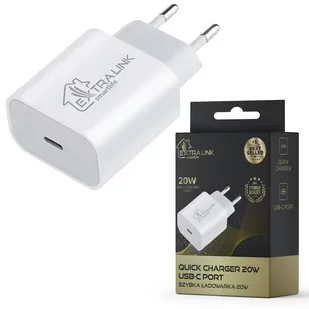 Szybka Ładowarka Sieciowa USB-C TYP C 20W Extralink Smart Life - Ładowarki do telefonów Szybka Ładowarka Sieciowa USB-C TYP C 20W Extralink Smart Life - Ładowarki do telefonów - miniaturka - grafika 1
