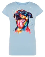 Koszulki i topy damskie - T-Shirt damski nadruk kolorowy ROTTWEILER r.S - miniaturka - grafika 1