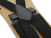 Dodatki do ubrań - Czarne szerokie szelki do spodni typu X - czarne klamry T57 - miniaturka - grafika 1