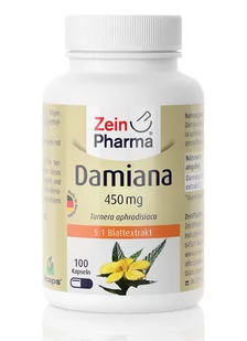 Zein Pharma - Damiana, 450mg, 100 kapsułek - Suplementy naturalne - miniaturka - grafika 1