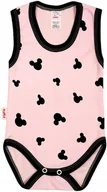 Body dla niemowląt - BODY ramiączko RAMKA bez rękawa Myszka RÓŻ, r 86 KLEKLE - miniaturka - grafika 1