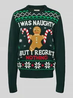 Swetry męskie - Sweter z dzianiny z prążkowanymi wykończeniami - miniaturka - grafika 1