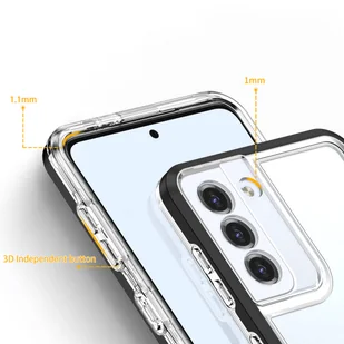 Clear 3in1 etui do Samsung Galaxy S23 silikonowy pokrowiec z ramką czarne - Etui i futerały do telefonów - miniaturka - grafika 3