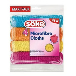 Spontex ŚCIERKA Z MIKROFIBRY SOKE 4SZT 97044191 000613 - Ściereczki, gąbki, czyściki - miniaturka - grafika 1