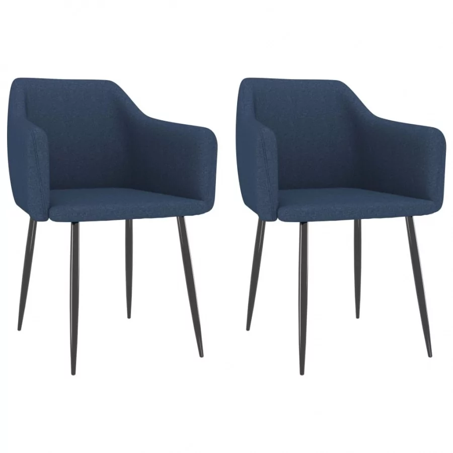 vidaXL Lumarko Krzesła stołowe, 2 szt., niebieskie, tapicerowane tkaniną 323118