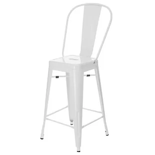 D2.Design Stołek barowy Paris Back biały inspirowany Tolix 41427 - Taborety i hokery - miniaturka - grafika 1