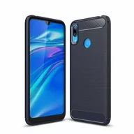 Etui i futerały do telefonów - Hurtel Carbon Case elastyczne etui pokrowiec Huawei Y6 2019 / Huawei Y6s 2019 niebieski - Niebieski - miniaturka - grafika 1