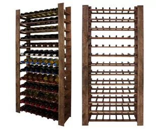 Regał Drewniany Na 91 Butelek 166,4X80X30 Cm Brązowy Olejowany Drewno Sosnowe Rw-51K-3_O_Br / Wamar-Sosenka - Stojaki na wino - miniaturka - grafika 1