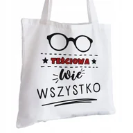 Torby i wózki na zakupy - Torba Bawełniana biała dla Teściowej Na Prezent ekologiczna Trwały Nadruk - miniaturka - grafika 1