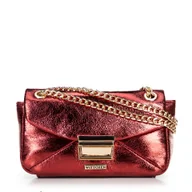 Torebki damskie - Minitorebka crossbody z połyskującej ekoskóry czerwona - miniaturka - grafika 1