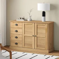Szafki nocne - vidaXL Szafka z szufladami VIGO, 113x40x75 cm, lita sosna - miniaturka - grafika 1