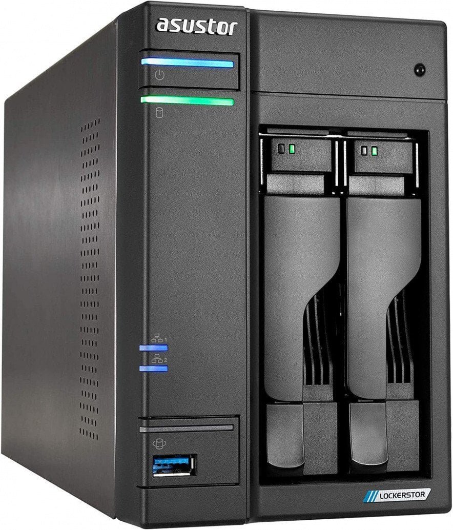 Serwer plików Asustor LOCKERSTOR 2 AS6702T 2-bay, Intel Celeron N5105 Czterordzeniowy 2.0GHz, 8GB RAM DDR4. 4x M.2 PCIe NVMe, 2x 2.5 GbE. 2x USB 3.2. HDMI 2.0b