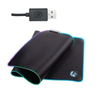 Podkładki pod mysz - Podkładka pod myszkę klawiaturę 90 x 40 cm podstawka gamingowa czarna rgb antypoślizgowa - miniaturka - grafika 1