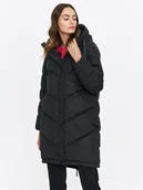 Kurtki damskie - Pikowana gruba kurtka zimowa czarna - miniaturka - grafika 1