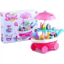 Lean Toys Słodki sklep 30 elementów wózeczek - Zabawy w naśladowanie dorosłych - miniaturka - grafika 1