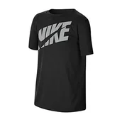 Koszulki i topy damskie - Nike chłopięcy T-shirt B Nk Hbr+ Perf Top Ss czarny Black/(Lt Smoke Grey) X-S - miniaturka - grafika 1