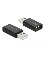 Adaptery i przejściówki - DELOCK adapter USB A /F 2.0 to USB A /M 2.0 with data blocker black 66529 - miniaturka - grafika 1