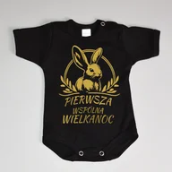 Body dla niemowląt - Pierwsza wspólna Wielkanoc - body wielkanocne - złoty nadruk - miniaturka - grafika 1