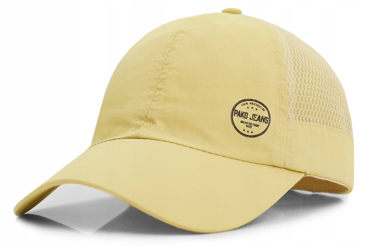 CZAPKA z Daszkiem Przewiewna Bejsbolówka z Siatką JASNOŻÓŁTA Pako Jeans