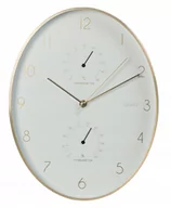 Zegary - Zegar ścienny do salonu biały okrągły 34 cm - miniaturka - grafika 1