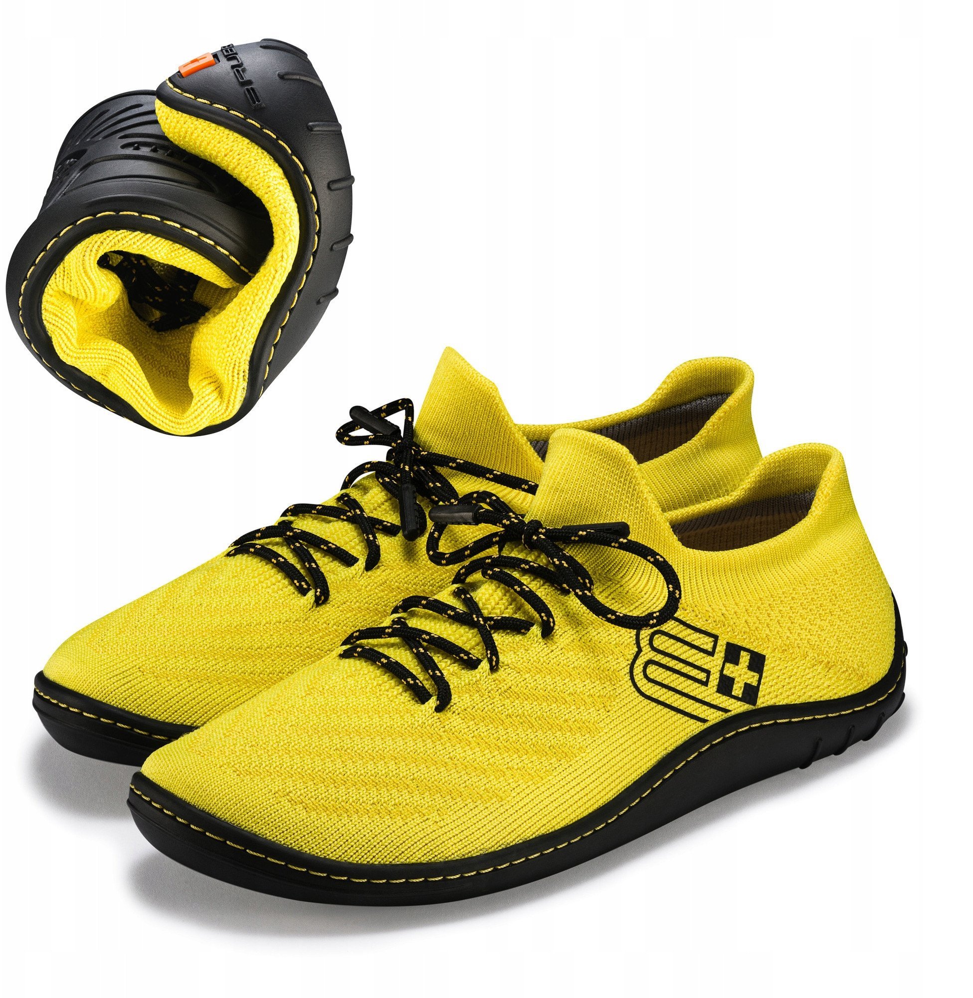 SH5010W Buty damskie BAREFOOT MERINO cytrynowy/czarny 39