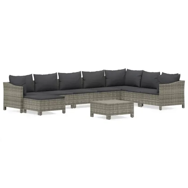 Modny zestaw wypoczynkowy ogrodowy, rattan PE, stal, szary, 63x63x55,5 cm