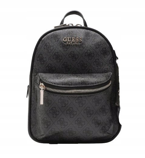 GUESS CZARNY PLECAK Z NADRUKIEM LOGO I Z KIESZONKĄ GNA