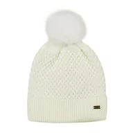 Czapki damskie - Damska czapka o splocie bąbelkowym z pomponem - miniaturka - grafika 1