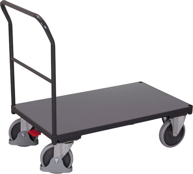 Variofit Wózek platformowy z poręczą, kolor antracytowy, 500 kg 1325 x 800 x 1015 mm