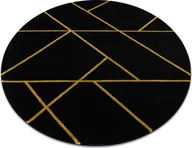 Dywany - Dywan EMERALD ekskluzywny 1012 koło - glamour, stylowy marmur, geometryczny / złoty czarny koło 120 cm - miniaturka - grafika 1