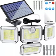 Lampy ogrodowe - LAMPA SOLARNA LED 4w1 ZEWNĘTRZNA ULICZNA CZUJNIK RUCHU ZMIERZCHU PILOT - miniaturka - grafika 1