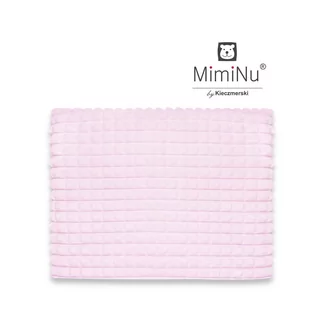 Poszewka 40x60 cm MINKY KWADRACIKI RÓŻ + JERSEY RÓŻ - Pościel dla dzieci - miniaturka - grafika 1